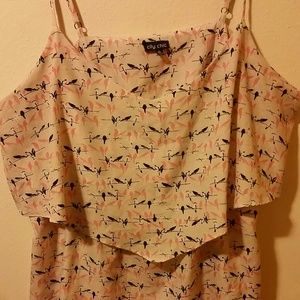 Little Birds Patterned Tank Top